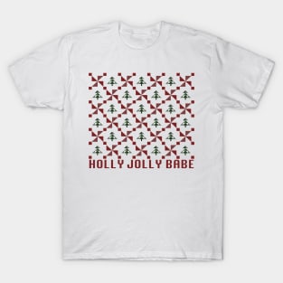 Christmas Sweater Holly Jolly Babe T-Shirt